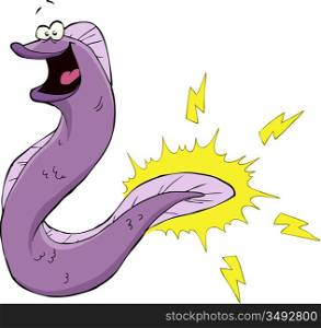 Electric eel on a white background, vector illustration