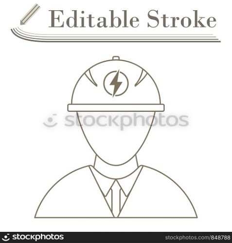 Electric Engineer Icon. Editable Stroke Simple Design. Vector Illustration.