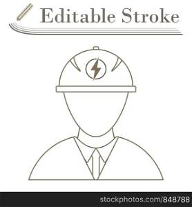 Electric Engineer Icon. Editable Stroke Simple Design. Vector Illustration.