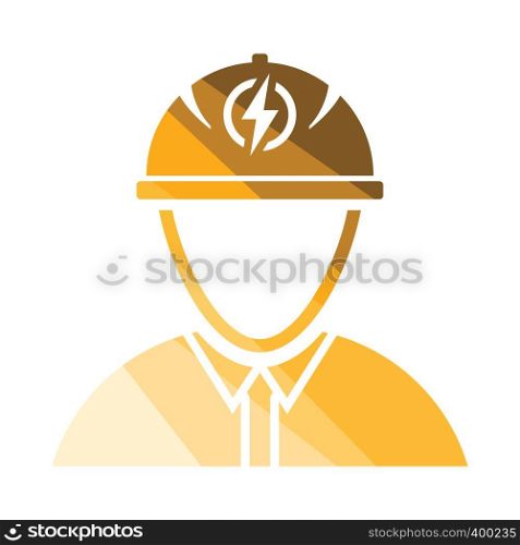 Electric engineer icon. Flat color design. Vector illustration.