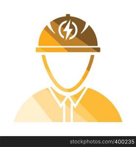 Electric engineer icon. Flat color design. Vector illustration.