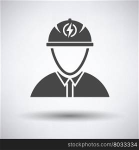 Electric engineer icon on gray background, round shadow. Vector illustration.