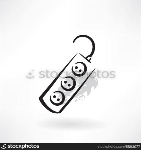 electric extension cord grunge icon