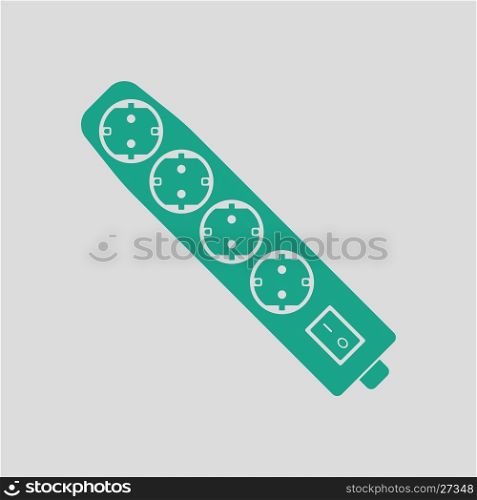 Electric extension icon. Gray background with green. Vector illustration.