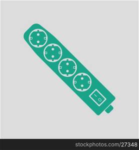 Electric extension icon. Gray background with green. Vector illustration.