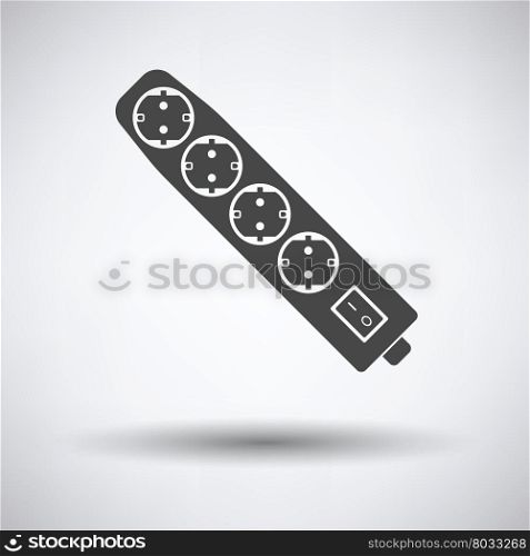 Electric extension icon on gray background, round shadow. Vector illustration.