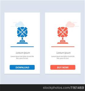 Electric, Fan, Home, Machine Blue and Red Download and Buy Now web Widget Card Template