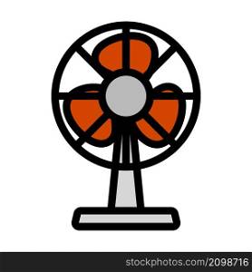 Electric Fan Icon. Editable Bold Outline With Color Fill Design. Vector Illustration.