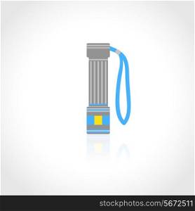 Electric flashlight flat icon isolated on white background vector illustration