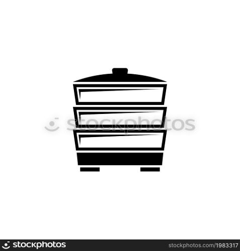 Electric Food Steamer, Steam Cooker. Flat Vector Icon illustration. Simple black symbol on white background. Electric Food Steamer, Steam Cooker sign design template for web and mobile UI element. Electric Food Steamer, Steam Cooker. Flat Vector Icon illustration. Simple black symbol on white background. Electric Food Steamer, Steam Cooker sign design template for web and mobile UI element.