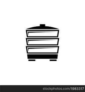 Electric Food Steamer, Steam Cooker. Flat Vector Icon illustration. Simple black symbol on white background. Electric Food Steamer, Steam Cooker sign design template for web and mobile UI element. Electric Food Steamer, Steam Cooker. Flat Vector Icon illustration. Simple black symbol on white background. Electric Food Steamer, Steam Cooker sign design template for web and mobile UI element.