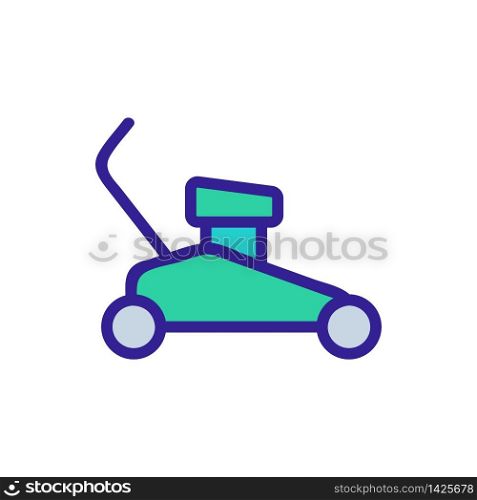 electric garden mower for lawn care icon vector. electric garden mower for lawn care sign. color symbol illustration. electric garden mower for lawn care icon vector outline illustration
