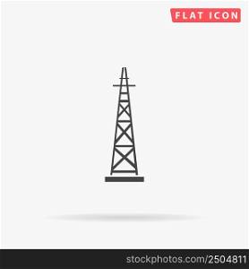 Electric geodetic tower flat vector icon. Hand drawn style design illustrations.. Electric geodetic tower flat vector icon. Hand drawn style design illustrations