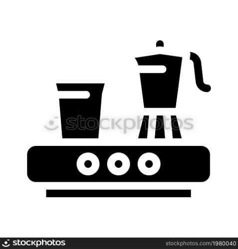 electric geyser coffee drink machine glyph icon vector. electric geyser coffee drink machine sign. isolated contour symbol black illustration. electric geyser coffee drink machine glyph icon vector illustration