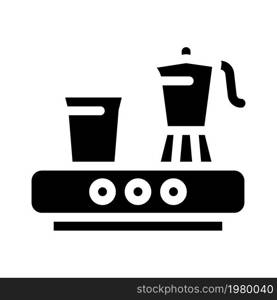 electric geyser coffee drink machine glyph icon vector. electric geyser coffee drink machine sign. isolated contour symbol black illustration. electric geyser coffee drink machine glyph icon vector illustration