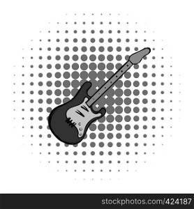 Electric guitar comics icon. Musical equipment on a white background. Electric guitar comics icon