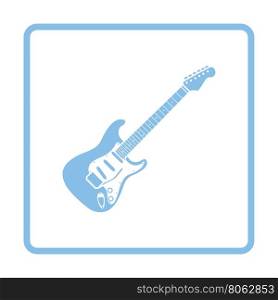 Electric guitar icon. Blue frame design. Vector illustration.