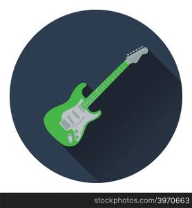 Electric guitar icon. Flat design. Vector illustration.