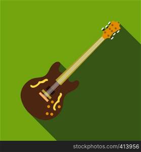 Electric guitar icon. Flat illustration of electric guitar vector icon for web design. Electric guitar icon, flat style