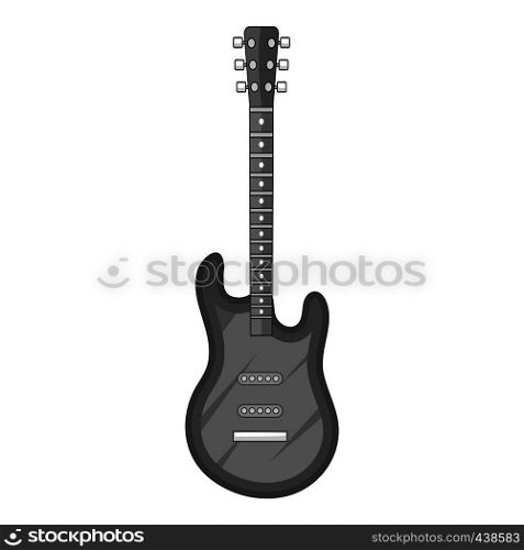 Electric guitar icon in monochrome style isolated on white background vector illustration. Electric guitar icon monochrome