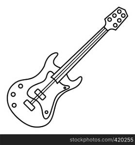 Electric guitar icon. Outline illustration of electric guitar vector icon for web. Electric guitar icon, outline style