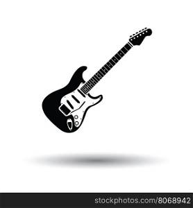 Electric guitar icon. White background with shadow design. Vector illustration.