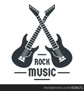 Electric guitar logo. Simple illustration of electric guitar vector logo for web. Electric guitar logo, simple gray style