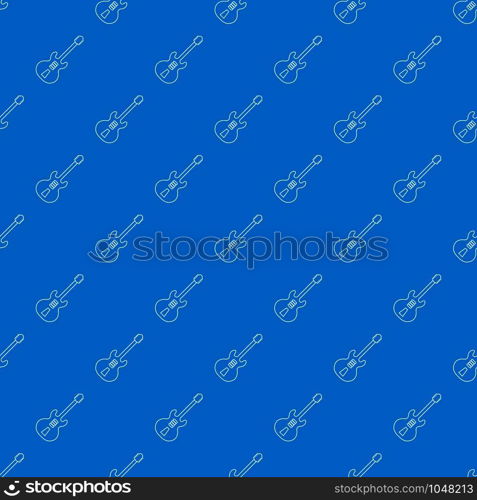 Electric guitar pattern vector seamless blue repeat for any use. Electric guitar pattern vector seamless blue