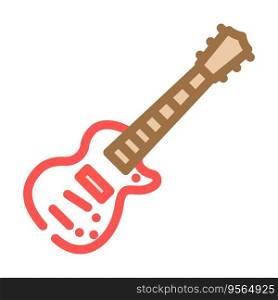 electric guitar retro music color icon vector. electric guitar retro music sign. isolated symbol illustration. electric guitar retro music color icon vector illustration