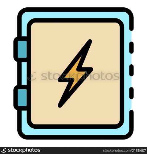 Electric home box icon. Outline electric home box vector icon color flat isolated. Electric home box icon color outline vector