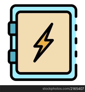 Electric home box icon. Outline electric home box vector icon color flat isolated. Electric home box icon color outline vector
