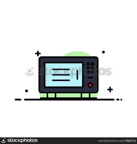 Electric, Home, Machine, Oven Business Flat Line Filled Icon Vector Banner Template