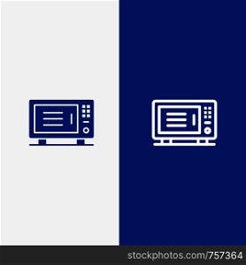 Electric, Home, Machine, Oven Line and Glyph Solid icon Blue banner