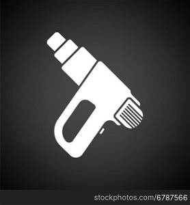 Electric industrial dryer icon. Black background with white. Vector illustration.