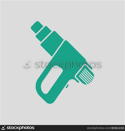 Electric industrial dryer icon. Gray background with green. Vector illustration.