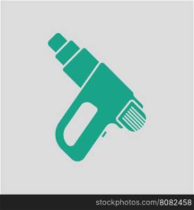 Electric industrial dryer icon. Gray background with green. Vector illustration.