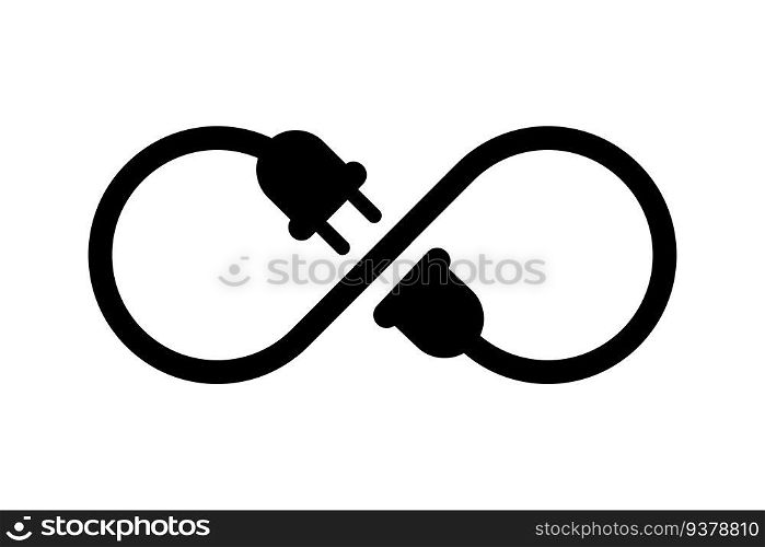 Electric infinite icon. Vector illustration. EPS 10. stock image.. Electric infinite icon. Vector illustration. EPS 10.