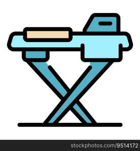 Electric ironing icon outline vector. Iron board. Steam house color flat. Electric ironing icon vector flat