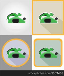 electric jointer tools for construction and repair flat icons vector illustration isolated on background