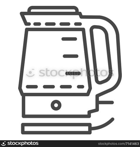 Electric kettle icon. Outline electric kettle vector icon for web design isolated on white background. Electric kettle icon, outline style