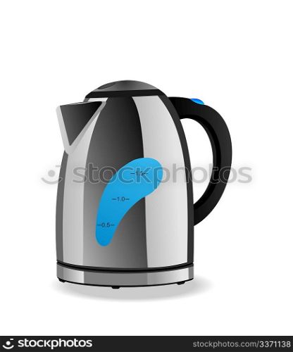 Electric kettle is isolated on white background. Vector