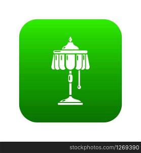 Electric lamp icon green vector isolated on white background. Electric lamp icon green vector