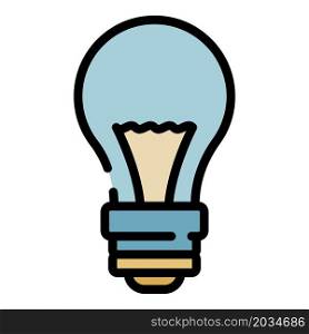 Electric lamp icon. Outline electric lamp vector icon color flat isolated. Electric lamp icon color outline vector