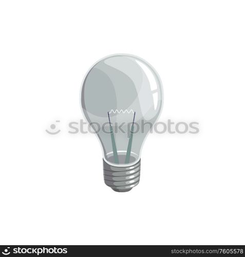 Electric lamp isolated light bulb. Vector symbol of new idea and source of energy sign. Light bulb source of energy new idea sign isolated