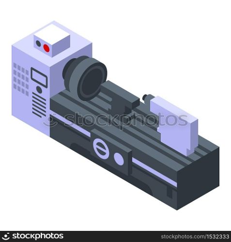 Electric lathe icon. Isometric of electric lathe vector icon for web design isolated on white background. Electric lathe icon, isometric style