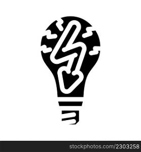 electric light bulb glyph icon vector. electric light bulb sign. isolated contour symbol black illustration. electric light bulb glyph icon vector illustration