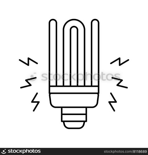 electric light bulb line icon vector. electric light bulb sign. isolated contour symbol black illustration. electric light bulb line icon vector illustration