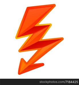 Electric lightning bolt icon. Cartoon of electric lightning bolt vector icon for web design isolated on white background. Electric lightning bolt icon, cartoon style