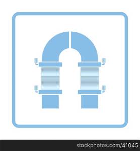 Electric magnet icon. Blue frame design. Vector illustration.