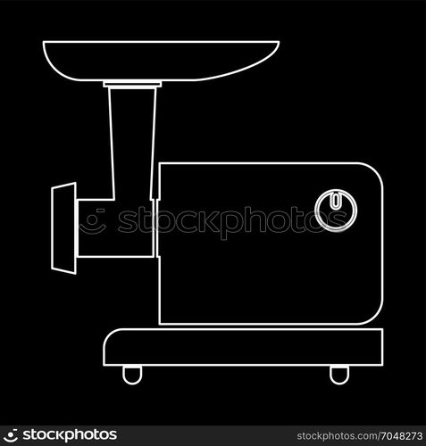 Electric meat mincer white icon .